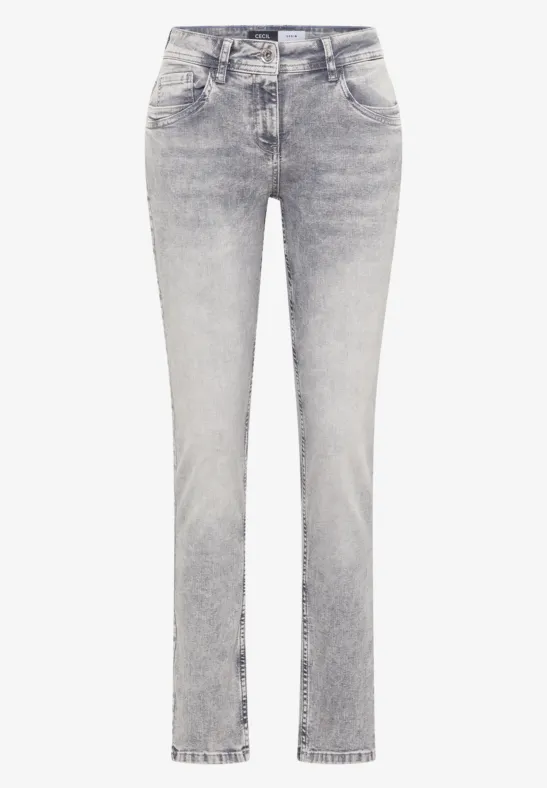 Straight Leg Jeans light grey wash
