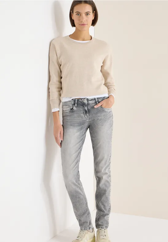 Straight Leg Jeans light grey wash