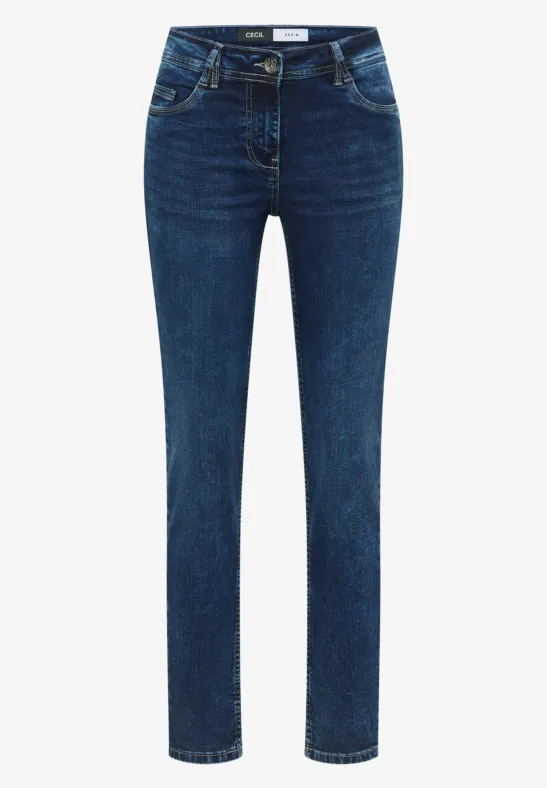 Jeans im Slim Fit mid blue used wash