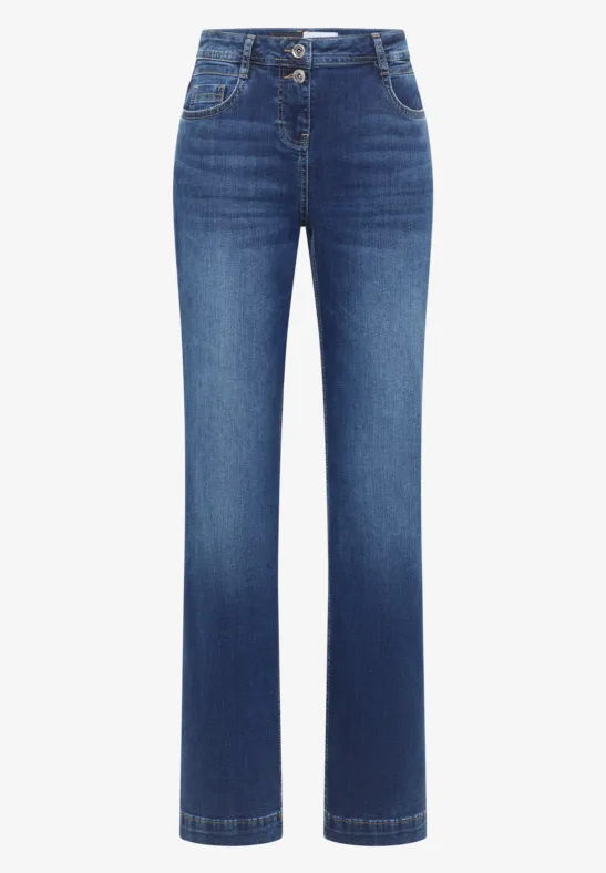 Wide Leg Jeans mid blue used wash