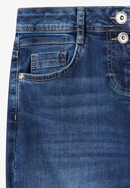 Wide Leg Jeans mid blue used wash