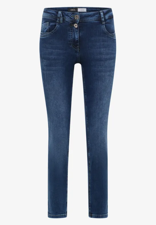 Jeans im Slim Fit mid blue used wash