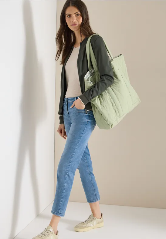 Mid Waist Slim Leg Jeans im Casual Fit light blue washed