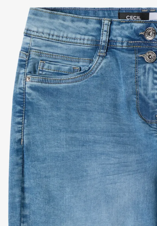 High Waist Wide Leg Jeans im Loose Fit light blue washed