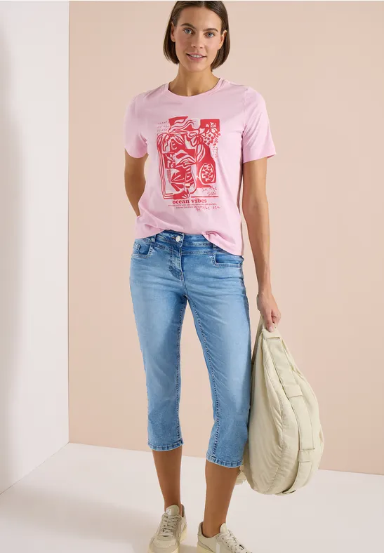 3/4 Slim Leg Jeans im Casual Fit light blue washed