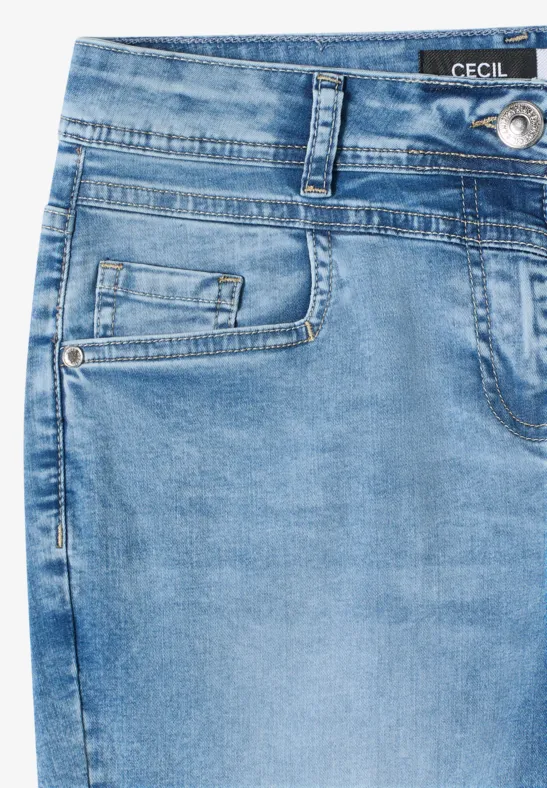 3/4 Slim Leg Jeans im Casual Fit light blue washed