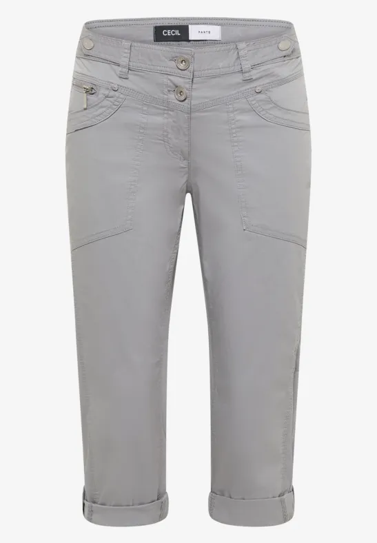 Mid Waist Casual Fit Hose mit Turn Up obelisk grey