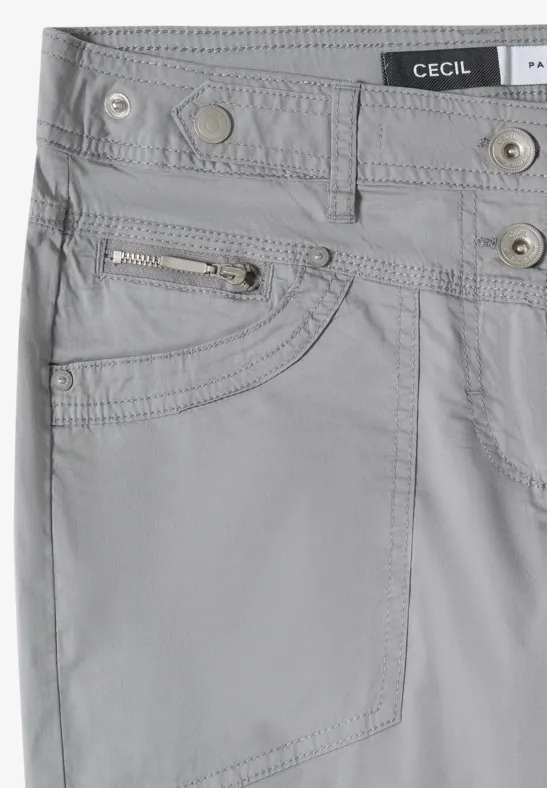 Mid Waist Casual Fit Hose mit Turn Up obelisk grey