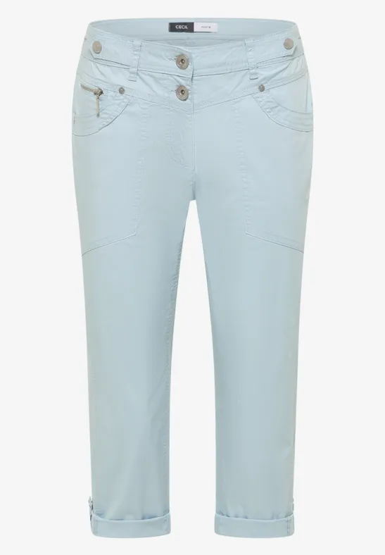 Mid Waist Casual Fit Hose mit Turn Up diamond blue