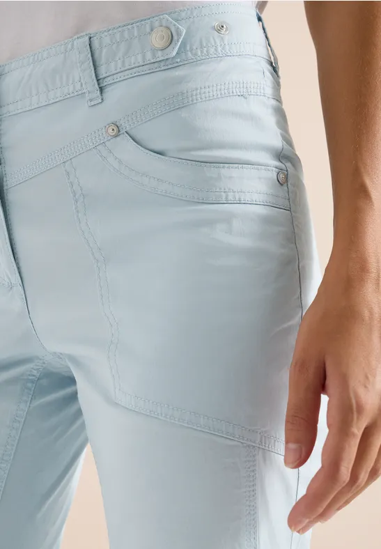 Mid Waist Casual Fit Hose mit Turn Up diamond blue