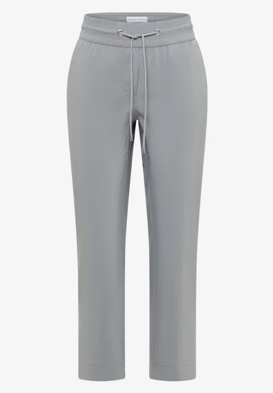 Graue Freizeithose mit Kordelzug und geradem Bein