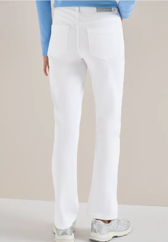 High Waist Straight Leg Jeans im Slim Fit White