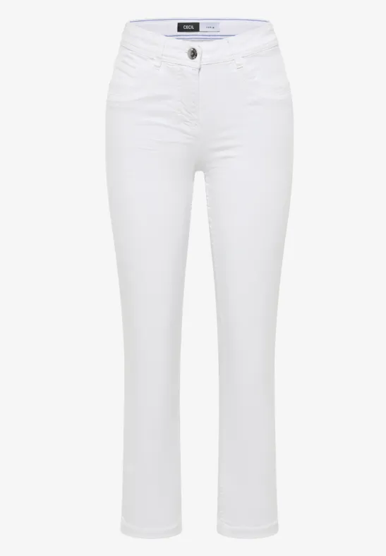 High Waist Straight Leg Jeans im Slim Fit White