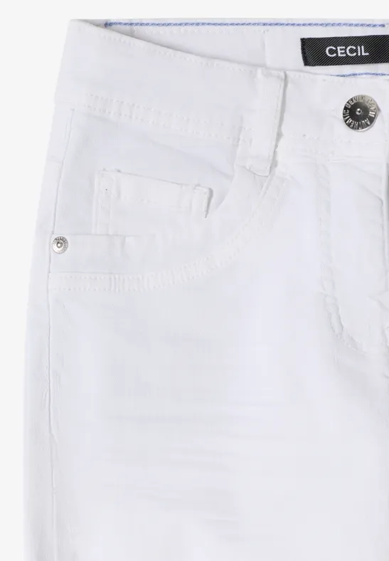 High Waist Straight Leg Jeans im Slim Fit White