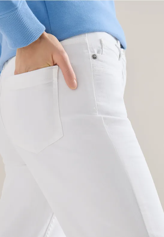 High Waist Straight Leg Jeans im Slim Fit White