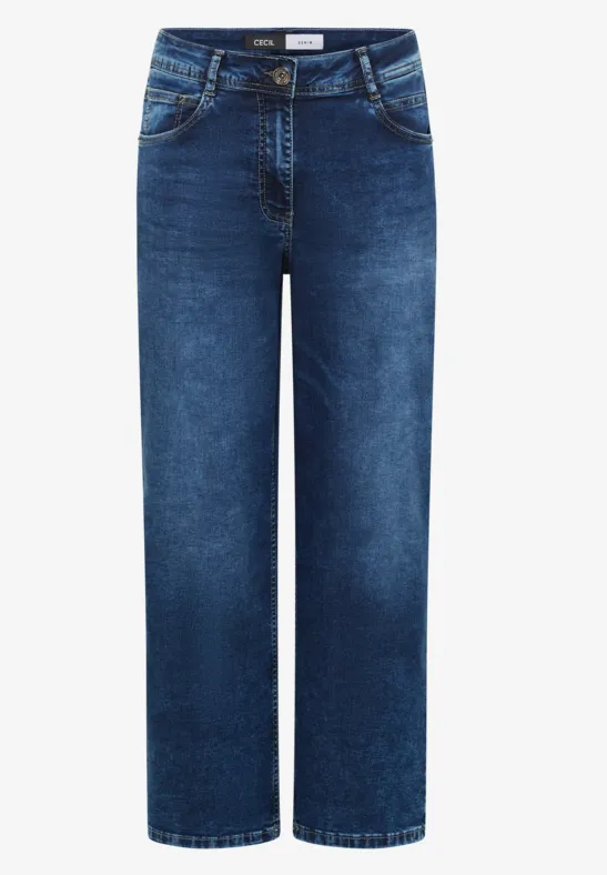 High Waist Wide Leg Jeans Dark blue wash