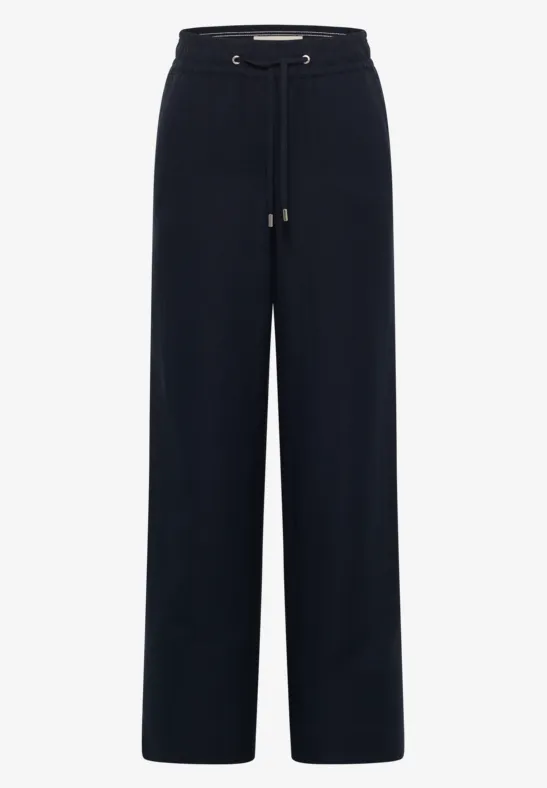 Wide Leg Pantalon Loose Fit en mélange de lin universal blue