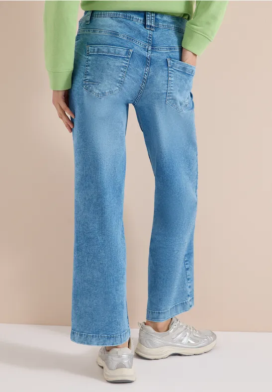 High Waist Wide Leg Jeans im Loose Fit light blue washed
