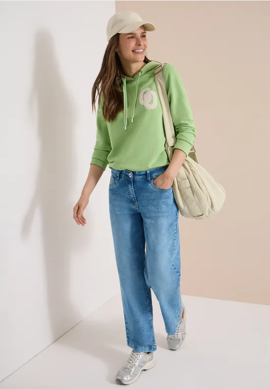 High Waist Wide Leg Jeans im Loose Fit light blue washed