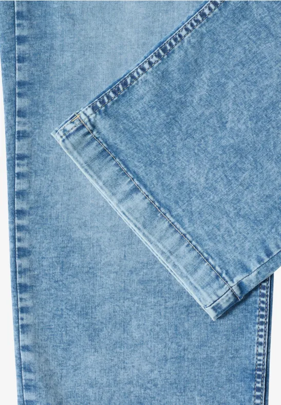 High Waist Wide Leg Jeans im Loose Fit light blue washed