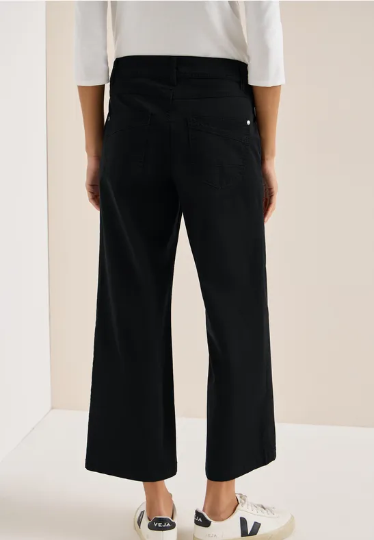 High Waist Wide Leg Hose im Loose Fit Black