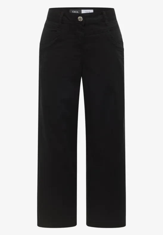 High Waist Wide Leg Hose im Loose Fit Black