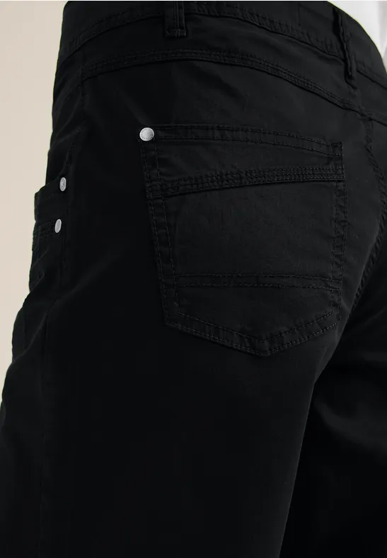 High Waist Wide Leg Hose im Loose Fit Black