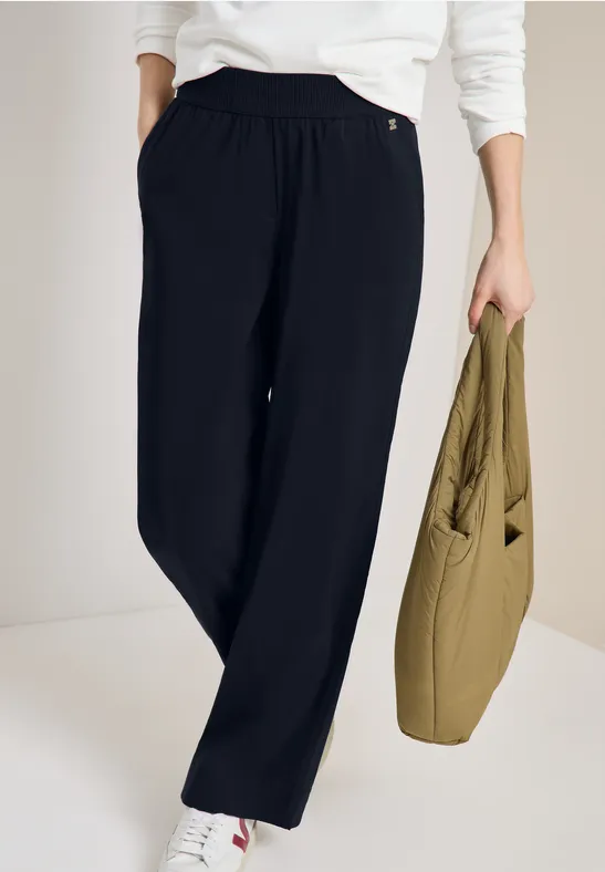 High Waist Wide Leg Pantalon Loose Fit universal blue