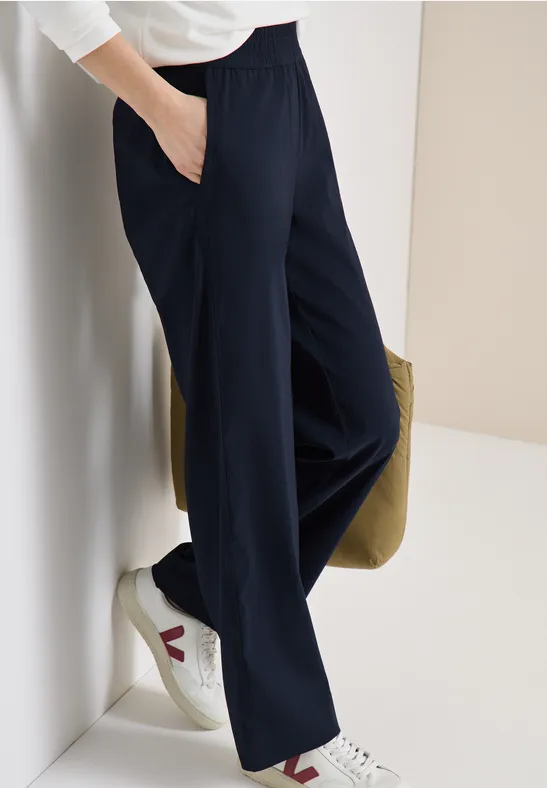 High Waist Wide Leg Pantalon Loose Fit universal blue