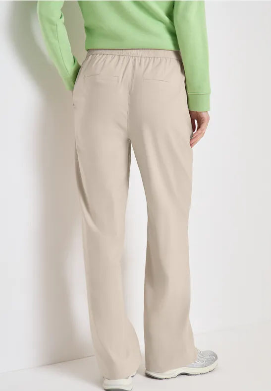 High Waist Wide Leg Pantalon Loose Fit grain beige