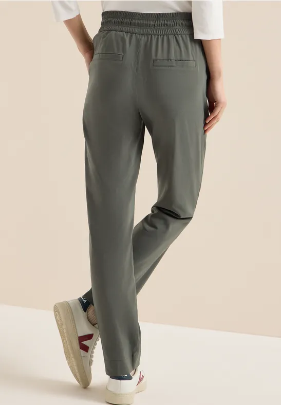 Leichte Hose im Casual Fit mit Stretch clear khaki