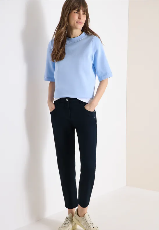 Mid Waist Slim Leg Hose im Casual Fit universal blue