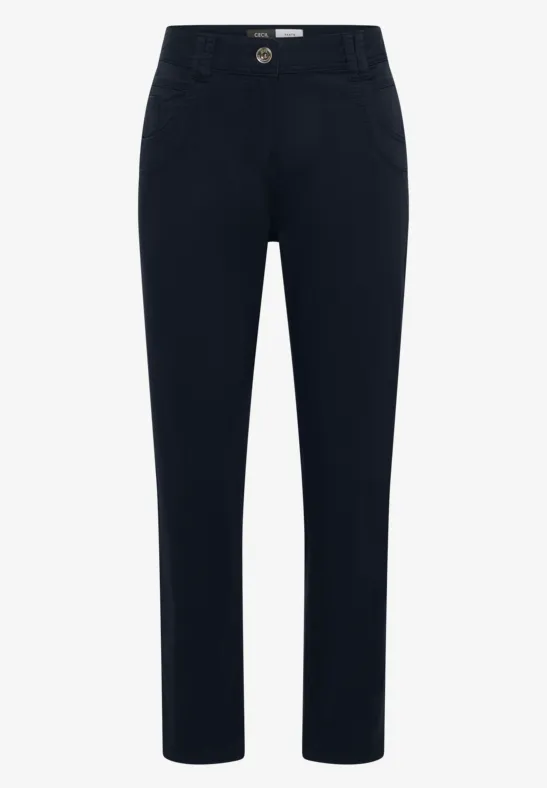 Mid Waist Slim Leg Hose im Casual Fit universal blue