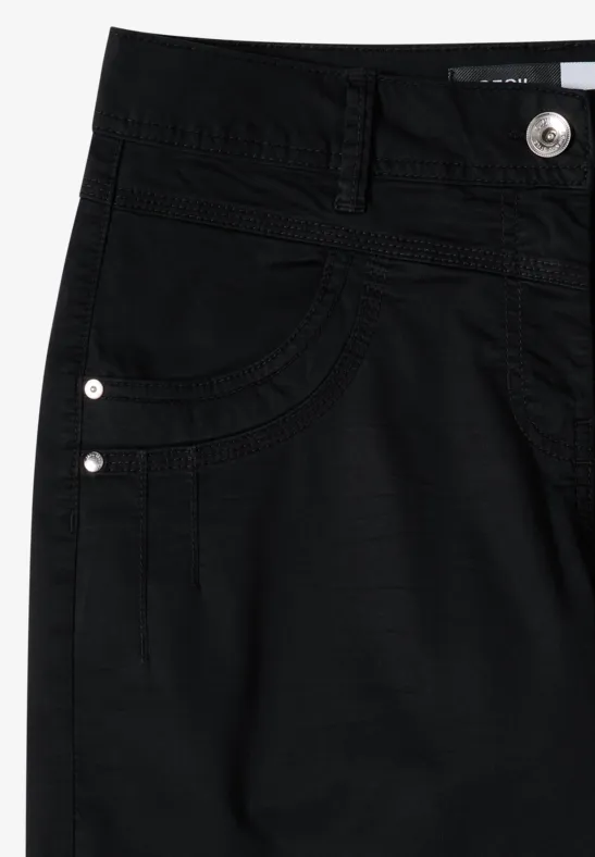 High Waist Flared Leg Hose im Loose Fit Black