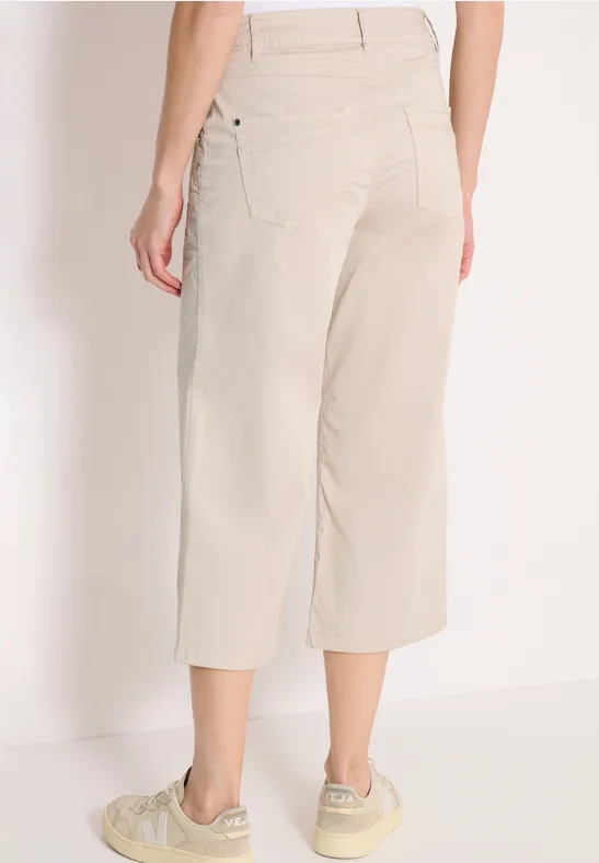 High Waist Flared Leg Hose im Loose Fit grain beige