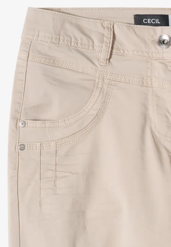 High Waist Flared Leg Hose im Loose Fit grain beige