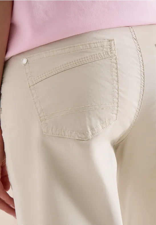 High Waist Flared Leg Hose im Loose Fit grain beige