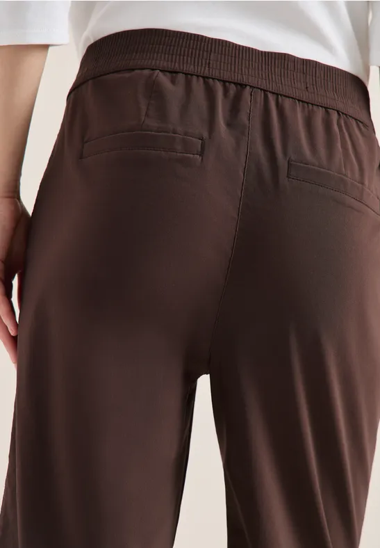 High Waist Wide Leg Hose im Loose Fit brown cacao