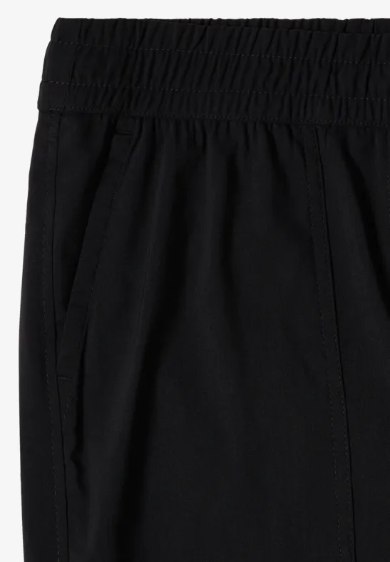 Mid Waist Slim Leg Hose im Cargo-Look Black