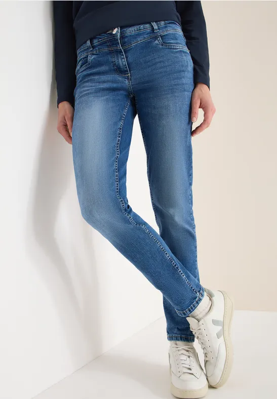 Straight Leg Jeans mid blue wash
