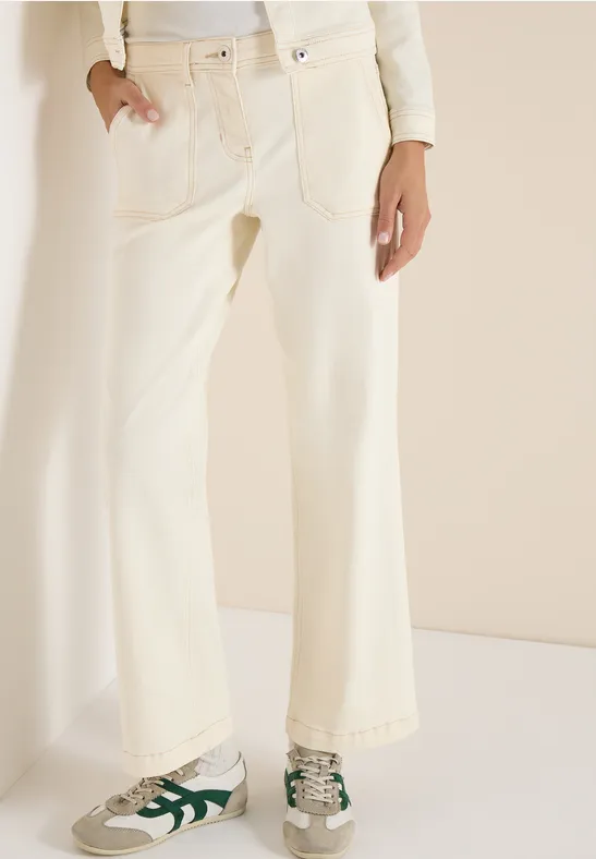 Patch Pocket Jeans pearl beige