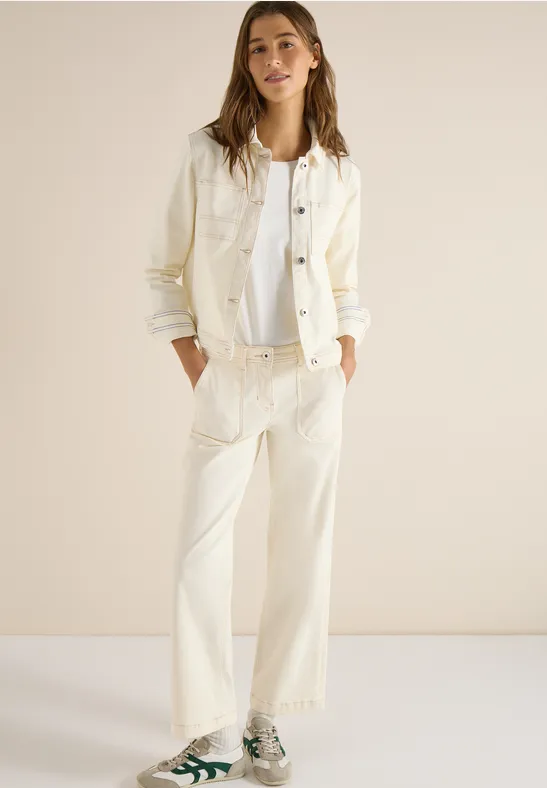 Patch Pocket Jeans pearl beige