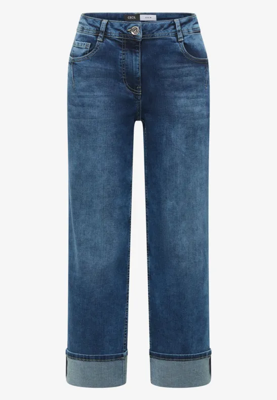 Wide Legs Jeans mid blue wash