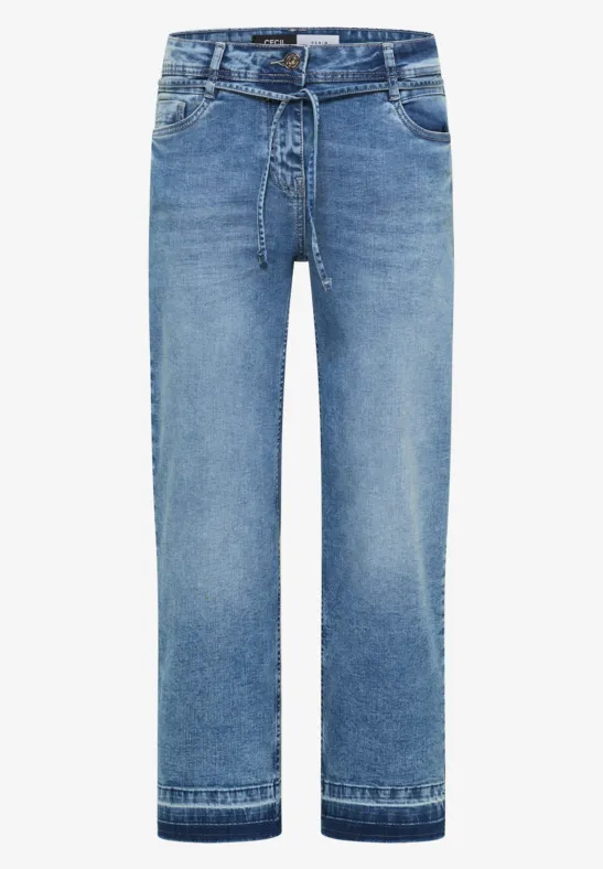 High Waist Straight Leg Jeans mit Loose Fit authentic used wash