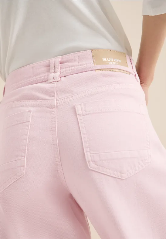 High Waist Wide Leg Jeans im Loose Fit light blush rose