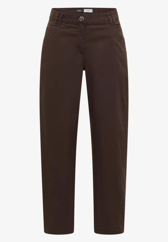 Mid Waist Barrel Leg Hose im Casual Fit macchiato brown