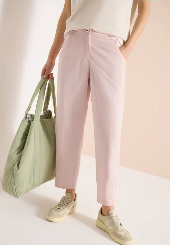 Mid Waist Barrel Leg Hose im Casual Fit rose quartz