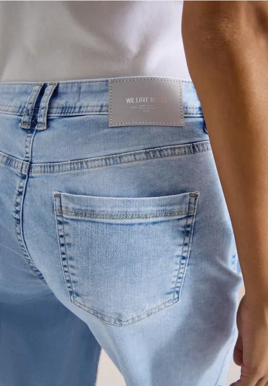 7/8 Wide Leg Jeans im Loose Fit light blue random bleached