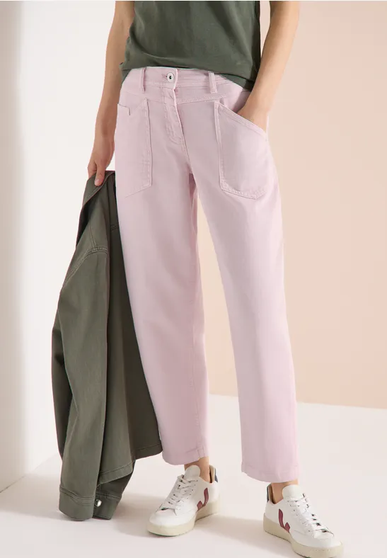 High Waist Barrel Leg Jeans im Loose Fit light blush rose
