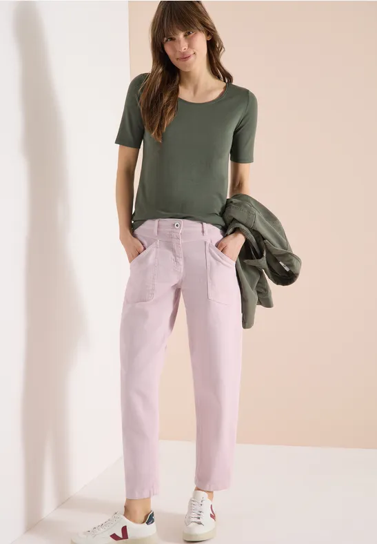 High Waist Barrel Leg Jeans im Loose Fit light blush rose